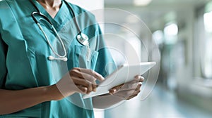 The doctor with a tablet.AI generated image