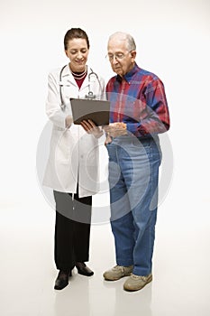 Doctor talking to patient.