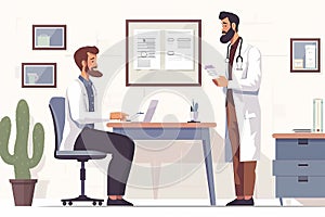 Doctor Talking to Patient at Desk