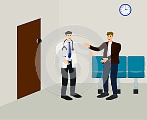 Doctor talking to patient about healthcare concept