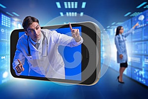 The doctor in telehealth medical concept photo