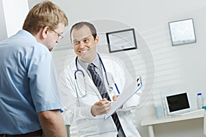 Doctor telling good news photo