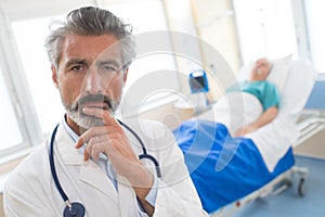 Doctor thinking about mistake he made