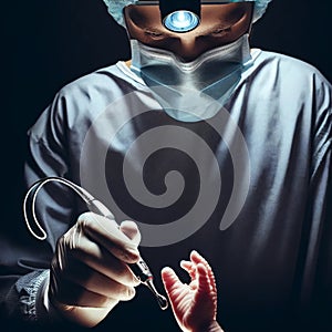 Doctor about to perform an abortion surgery