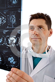 Doctor with tomogram photo