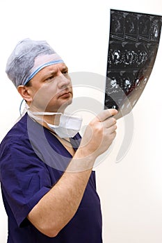 Doctor with tomogram photo