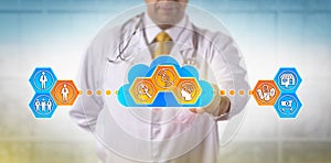 Doctor Using Cloud Based Software For DNA Test photo