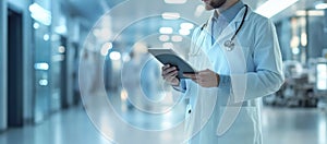 Doctor Using Digital Tablet in Hospital