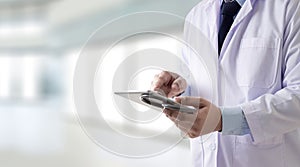 Doctor using digital tablet Medical technology patient medical