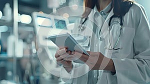 The doctor using a tablet.AI generated image