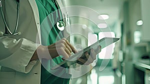 The doctor using tablet.AI generated image