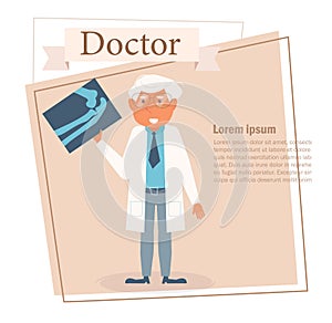 Doctor Vector. Cartoon. Isolated art on white background. Flat Rontgen