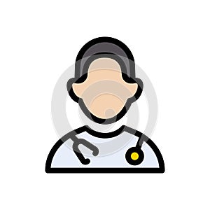 Doctor vector color line icon