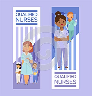 Doctor vector doctoral woman character professional medical worker nurse girl physician in clinic illustration backdrop photo