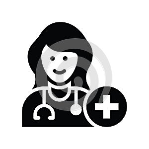 Doctor vector solid icon style illustration. EPS 10 file