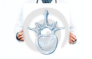 Doctor. Vector vertebra diagram showing parts of vertebra