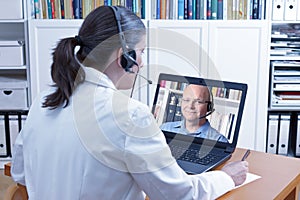Doctor video call male patient