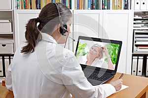 Doctor video call patient hair loss
