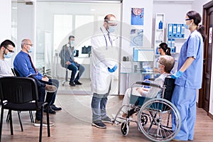 Doctor with visor against coronavirus