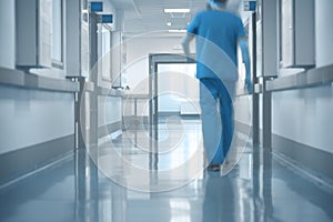 Doctor walking on hospital hallway