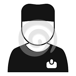Doctor wearing uniform and badge icon simple style