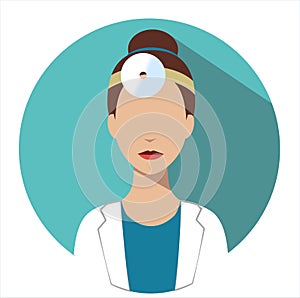 Doctor web icon. Otorhinolaryngologist avatar photo