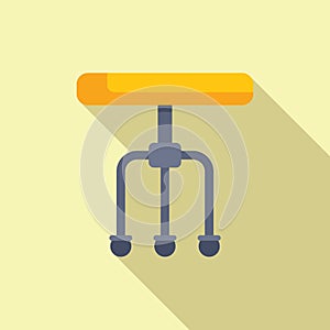 Doctor wheel chair icon flat vector. Clinic patient examination