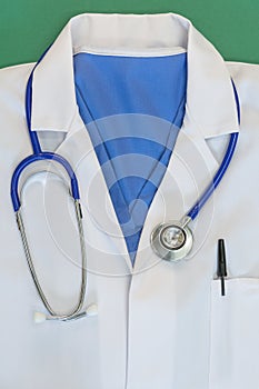 Doctor white coat and stethoscope