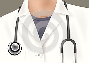 Doctor in white coat with stethoscope