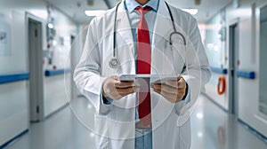 The doctor with tablet.AI generated image