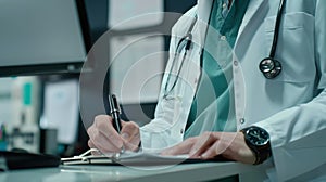 The doctor writing notes.AI generated image