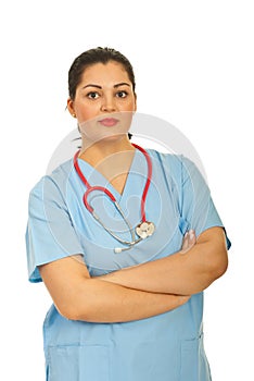 Doctor woman with arms folded