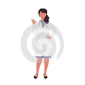 Doctor woman showing okay gesture