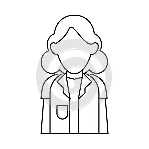 Doctor woman stethoscope medical professional outline