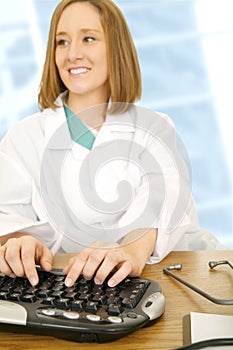 Doctor Woman Typing