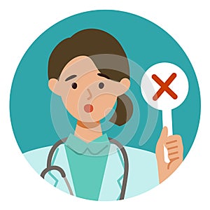 Doctor Woman wearing lab coats. Healthcare conceptWoman cartoon character. People face profiles avatars and icons. Close up image