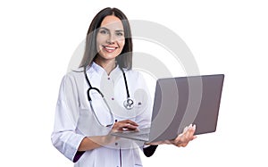 doctor work in clinic office. video call with doctor. Online doctor appointment, ehealth. consulting patient online