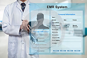 Doctor working with EMR