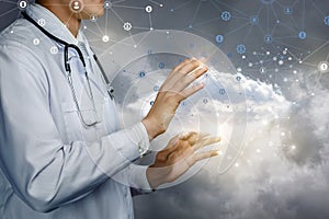 The doctor works with the data cloud