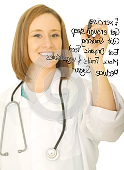 Doctor Writing Healthy Life Plan