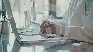 The doctor writing notes.AI generated image