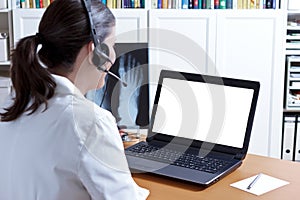 Doctor xray laptop telemedicine template