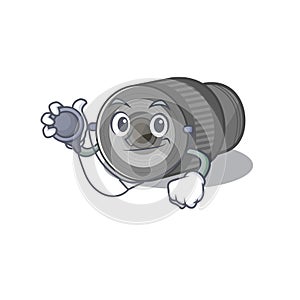 Doctor zoom lens mascot isolated with character