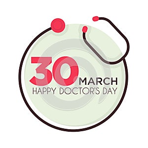 Doctors day holiday isolated icon stethoscope medical tool