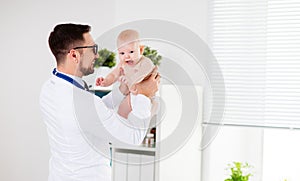 Doctors fear. Doctor pediatrician with baby