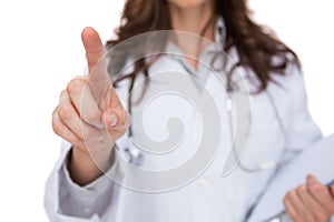 Doctors hand pointing at something