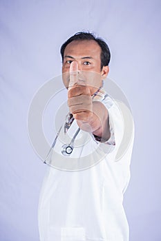 Doctors hand show assent photo