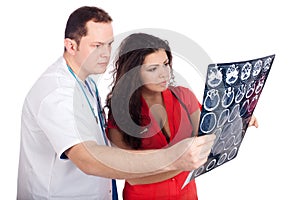 Doctors interpreting computed tomography (CT)