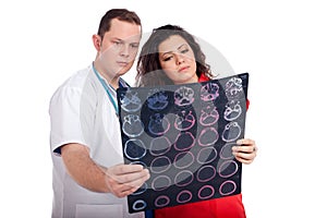 Doctors interpreting computed tomography (CT)