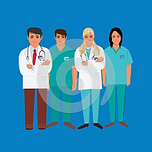 Doctors, medical personnel, vector illustration